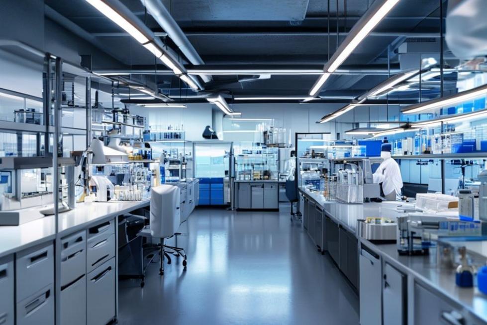 Imagem de um laboratório bem organizado e de alto desempenho.